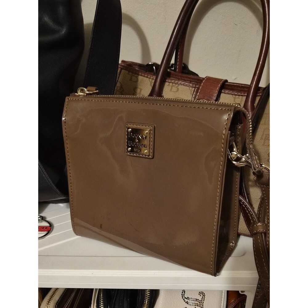 Dooney & Bourke Taupe Patent Crossbody Bag
